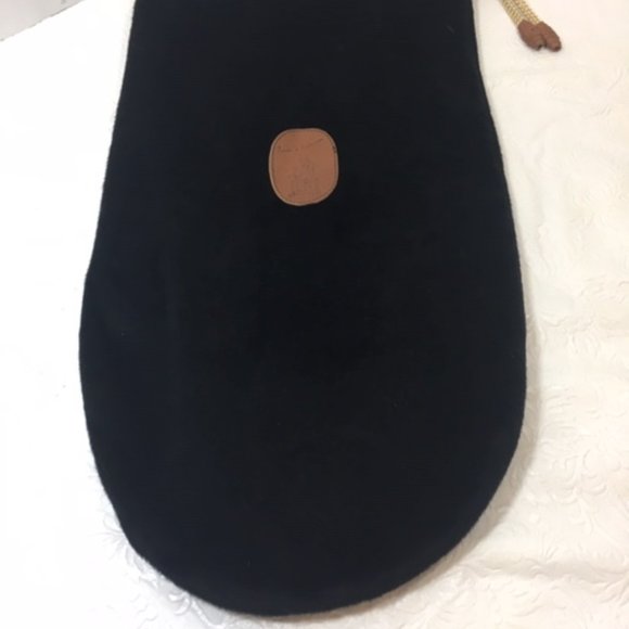 Tauer & Johnson Black Velvet Dust Shoe Bag Vintage Drawstring Leather Logo ONE - Picture 2 of 9